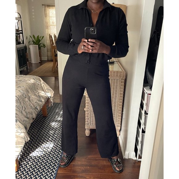 Knit Polo Cardigan and Pant Matching Coord Set | Crescent - Picture 4 of 5